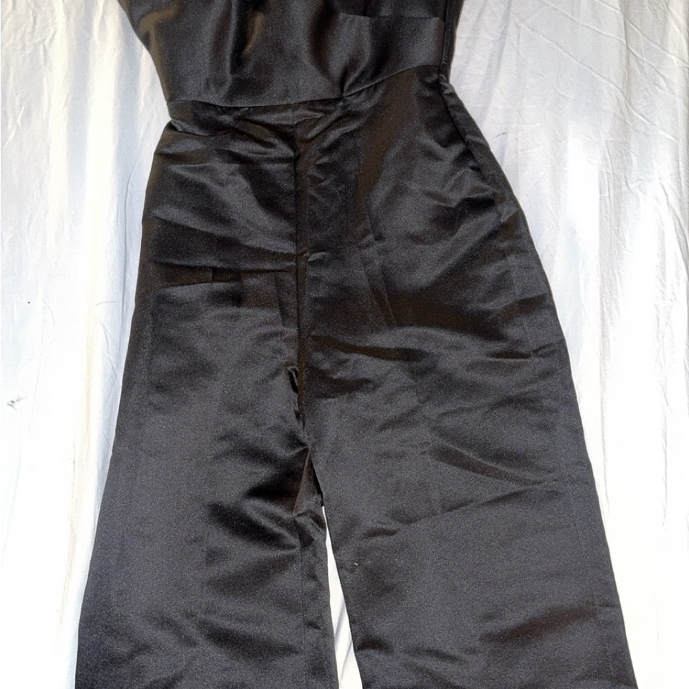 Elegant Black Satin Jumpsuit